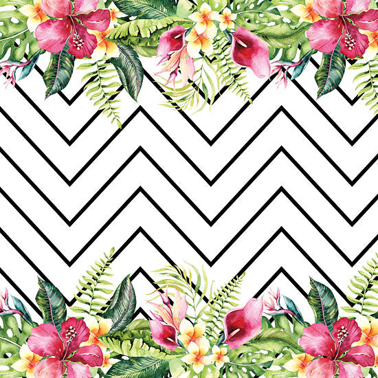 Seven Trees Designs ST536 - Watercolor Tropical Flowers and Lines - 12x12 Flowers, Tropical Flowers, Chevron, Lines, Patterns from Penny Lane