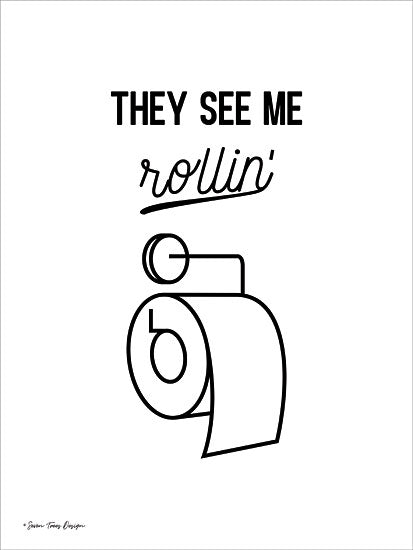 Seven Trees Design ST581 - They See Me Rollin' - 12x16 Bath, Bathroom, Humorous, Toilet Paper from Penny Lane