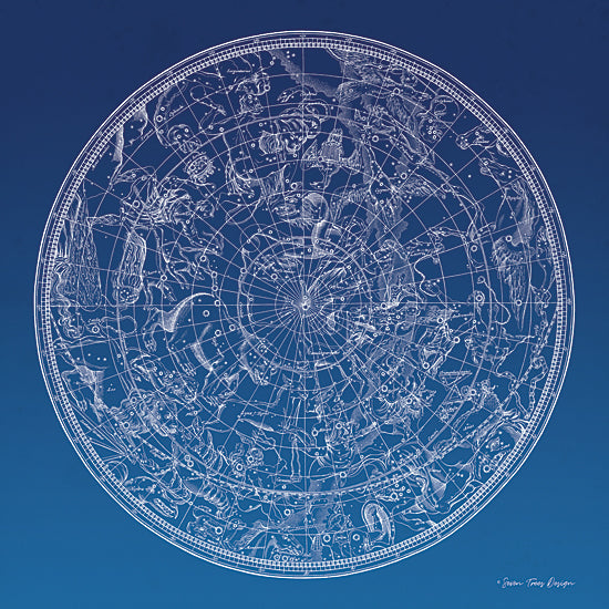Seven Trees Design ST620 - ST620 - Constellations Map II - 12x12 Constellations, Map, Blue and White, Astronomy from Penny Lane