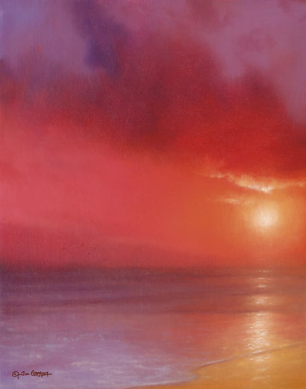 Tim Gagnon TGAR137 - TGAR137 - Sunset in Red - 12x16 Seascape, Sunset, Beach, Coastal, Tropical from Penny Lane